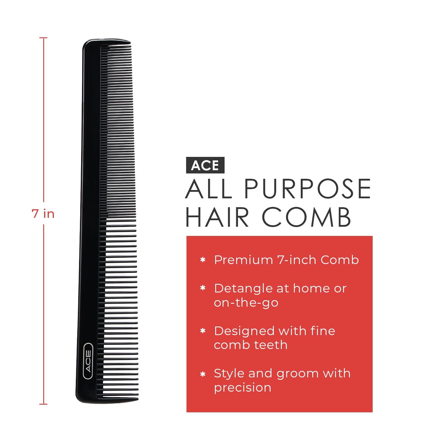 imageGOODY ACE ACE All Purpose Hair Comb  7 Inch Black  Great for All Hair Types  Fine Comb Teeth for Thin to Medium Hair61286 1 Count Pack of 17 Inch Pack of 3