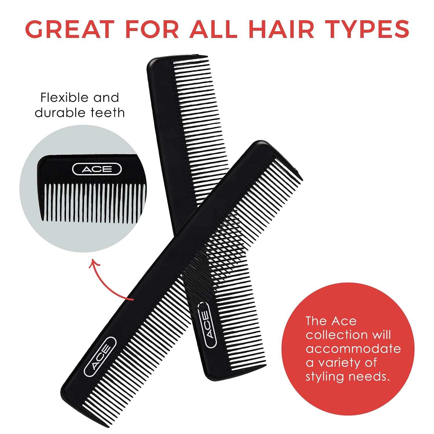 imageGoody Ace Classic Bobby Pocket and Purse Comb  5 Inch Black Durable ampamp Flexible Teeth Suitable for All Hair Types Fine Comb Teeth for Thin to Medium Hair45 Inch
