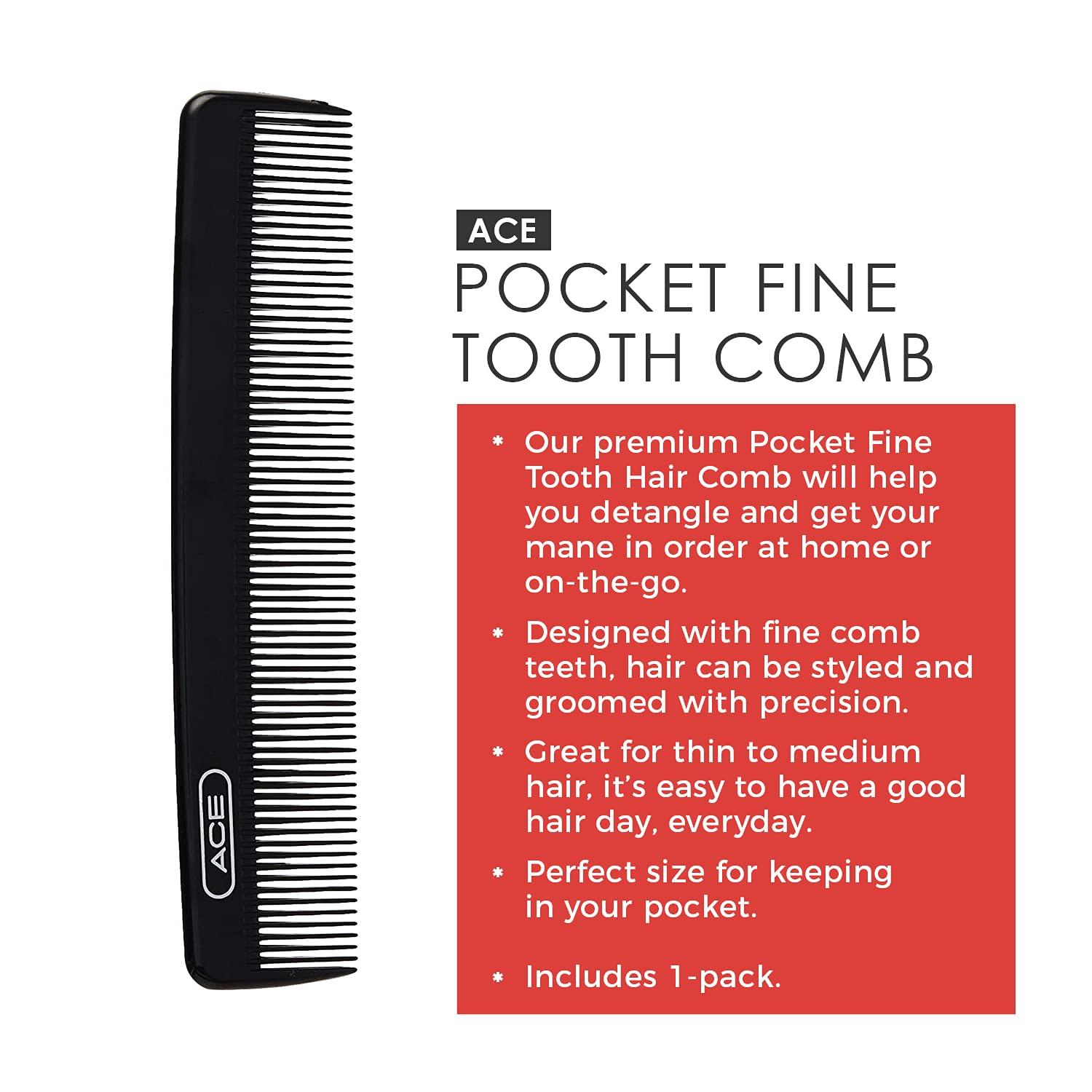 imageGoody Ace Classic Bobby Pocket and Purse Comb  5 Inch Black Durable ampamp Flexible Teeth Suitable for All Hair Types Fine Comb Teeth for Thin to Medium Hair45 Inch