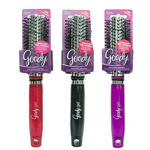 imageGoody Detangle It Oval Hair Brush Detangler with Fine Flexible Bristles Use as a Detangling or Styling Brush Tackles Tangles ampamp Knots All Hair Types BrownGreyRound Brush Medium Hair