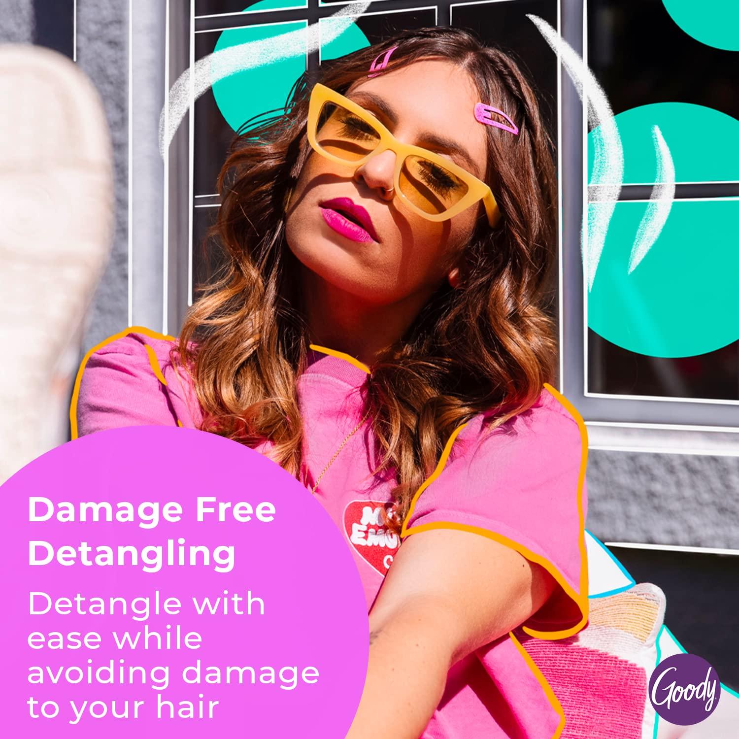 imageGoody Detangle It Oval Hair Brush Detangler with Fine Flexible Bristles Use as a Detangling or Styling Brush Tackles Tangles ampamp Knots All Hair Types BrownGreyDetangler Comb