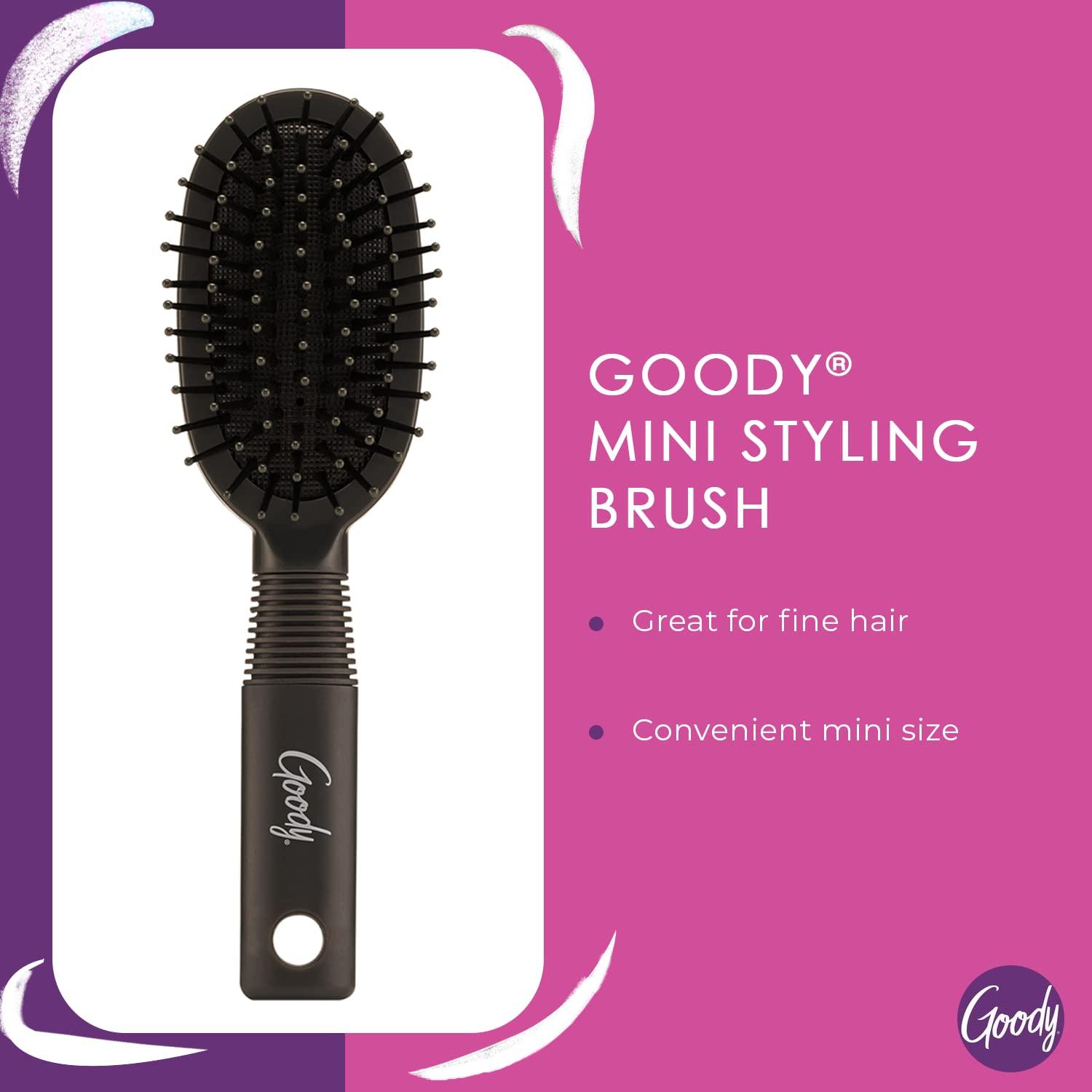 imageGoody Mini Cushion Hair Brush  Oval Travel Hairbrush for All Hair Types Tangles Knots With Ease Without Tears or Breakage  PainFree Hair Accessories for Women Men Boys and GirlsMini Oval Brush