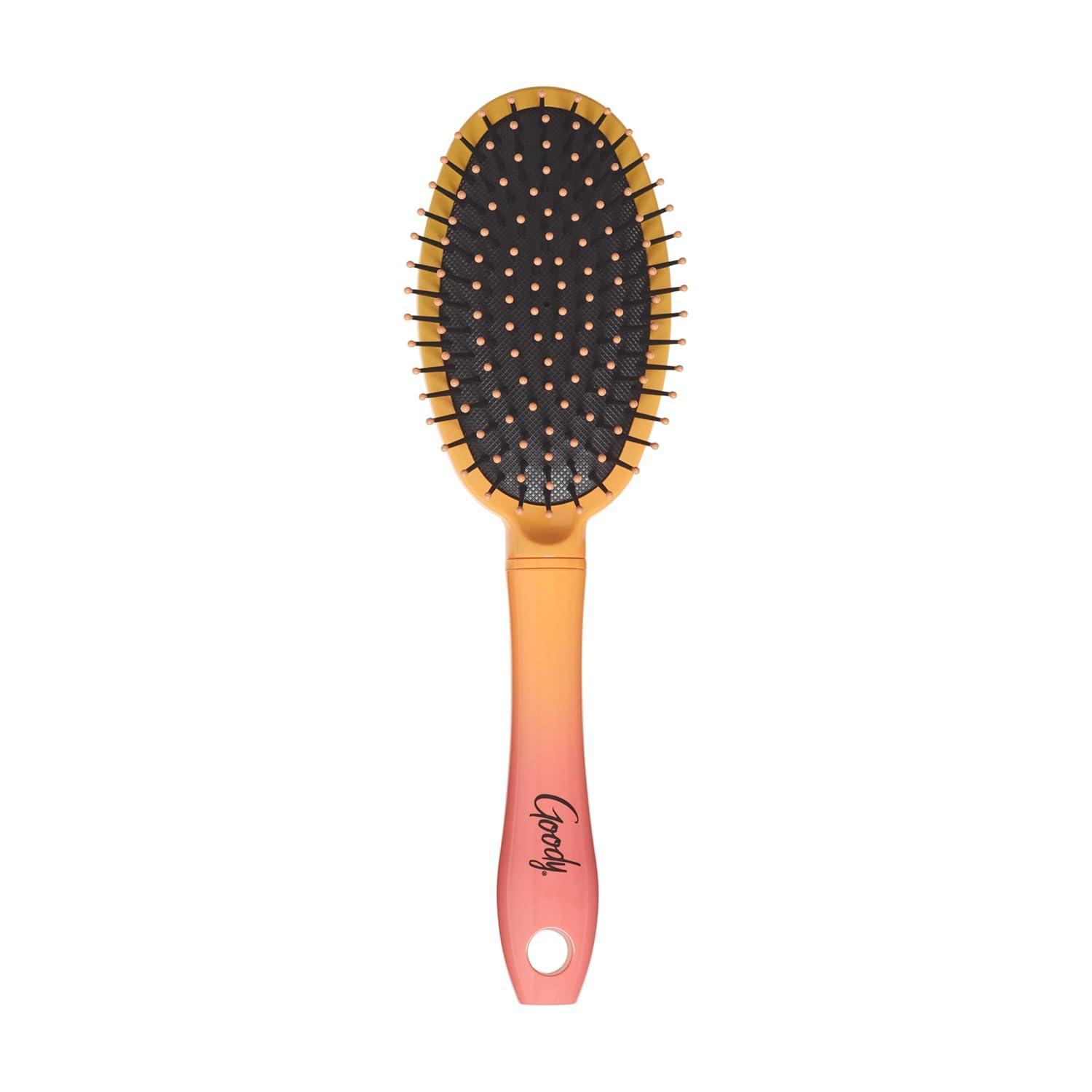 imageGoody Oval Hair Brush Detangler with Flexible Bristles All Hair Types Womens Detangling ampamp Styling Brush Yellow to Pink Ombre