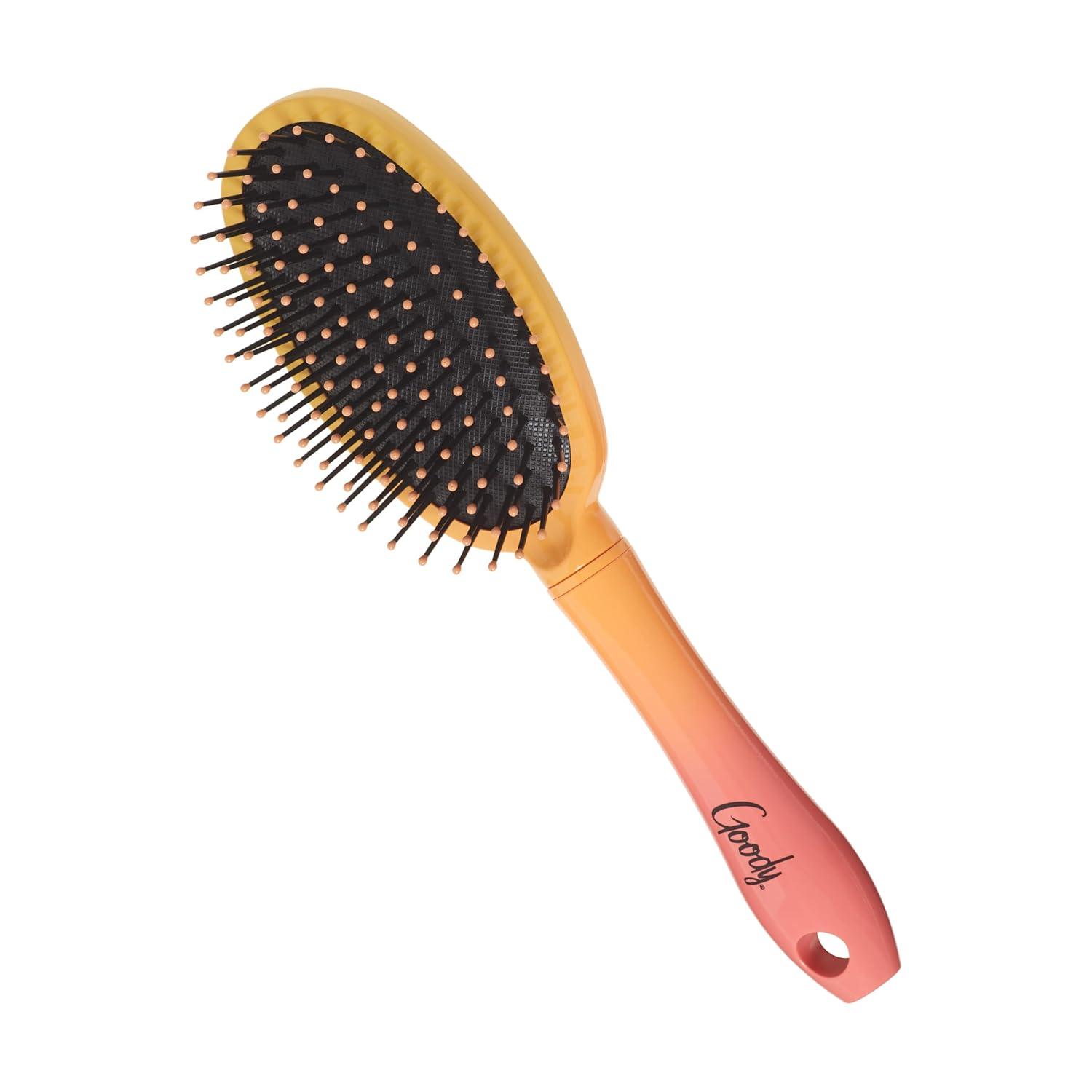 imageGoody Oval Hair Brush Detangler with Flexible Bristles All Hair Types Womens Detangling ampamp Styling Brush Yellow to Pink Ombre