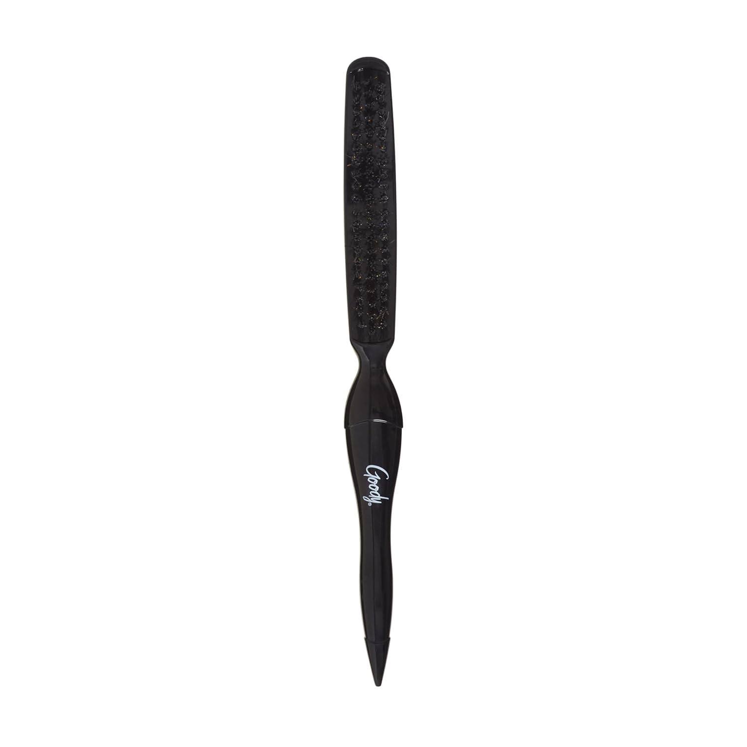 imageGoody Shine On Boar Edge Brush Boar Bristle with Long Sectioning Tail Smoothens FlyAways Use as a Styling Brush All Hair Types Textures ampamp Styles BlackHair Brush