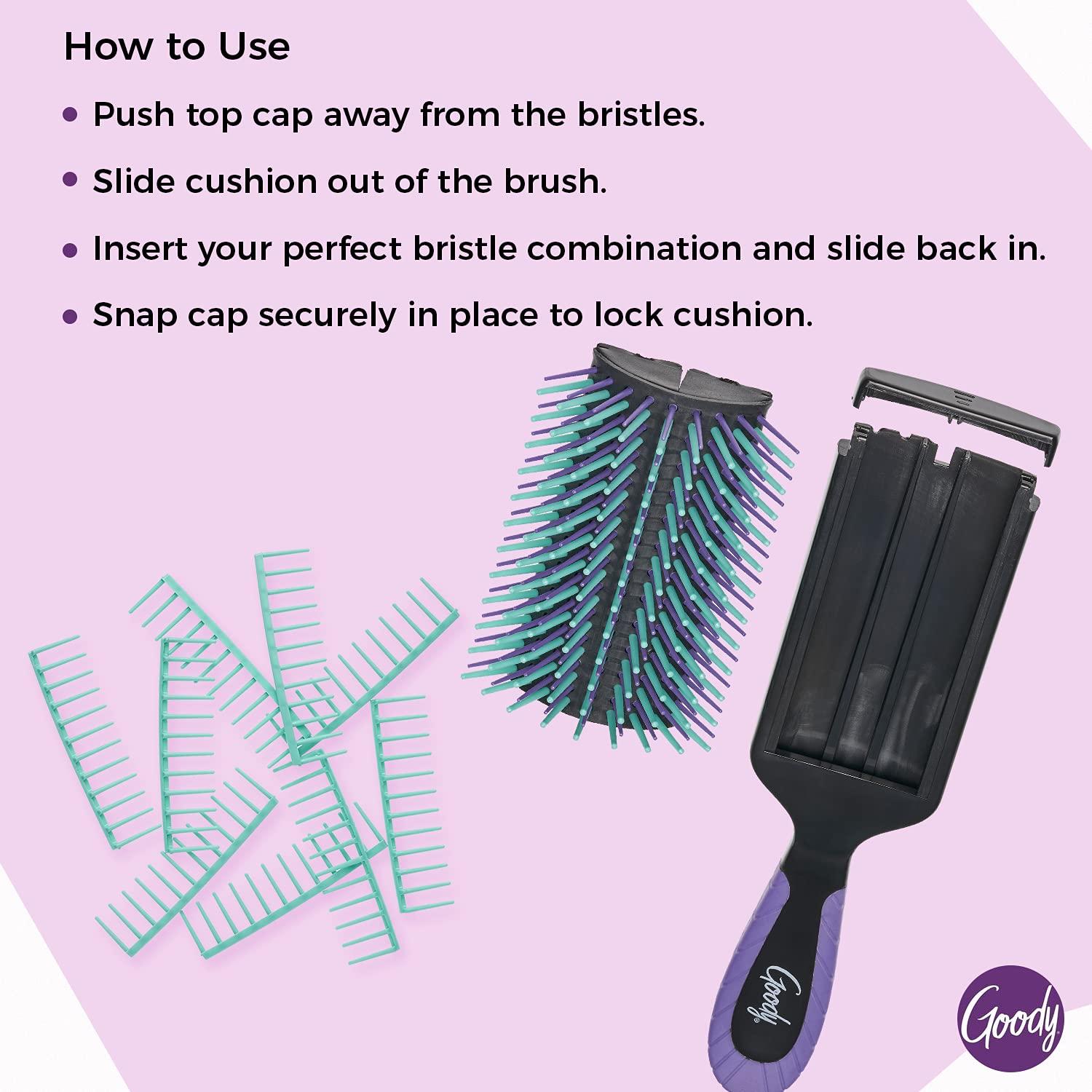 imageGoody Total Texture Customizable Brush  Detangller Brush with 18 Mix and Match Removable Bristle Rows for Extreme Personalization  Thick and Thin Bristles For All Hair Types