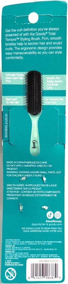 imageGoody Total Texture Detangler Brush Firm Bristles Smoothens Frizz Ergonomic Design Use as a Detangling or Styling Brush for Textured Hair Vibrant Turquoise1 Count Pack of 2