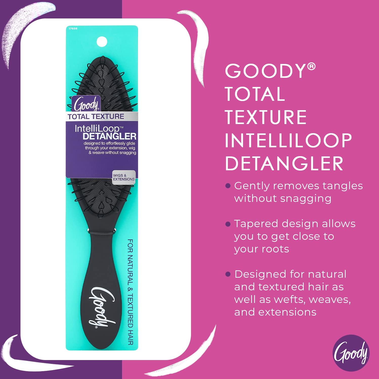 imageGoody Total Texture Extension Brush  Black  Gentle on Sensitive Scalps  Intelliloop Detangling Brush Gently Removes Tangles without Snagging  Durable for Everyday and Professional Use