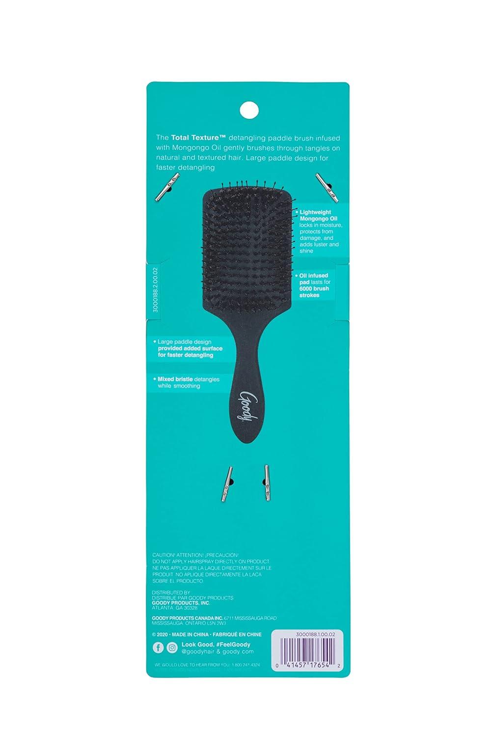 imageGoody Total Texture Mongongo Oil Brush  Oil Infused Detangler Adds Luster and Shine and Protects Hair  PainFree Hair Accessories for Women and Girls  Durable for Everyday Use  BlackMongongo Oil Infused Detangler
