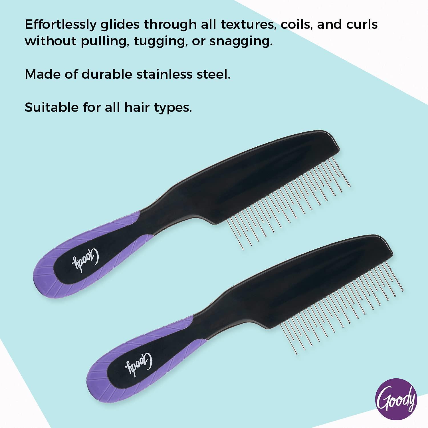 imageGoody Total Texture Rotating Detangler Brush  Glides Through All Textures Coils and Curls While Being Gentle on Scalp  Wet or Dry Hair  Hair Accessories for Women and Girls  NonSlip Grip