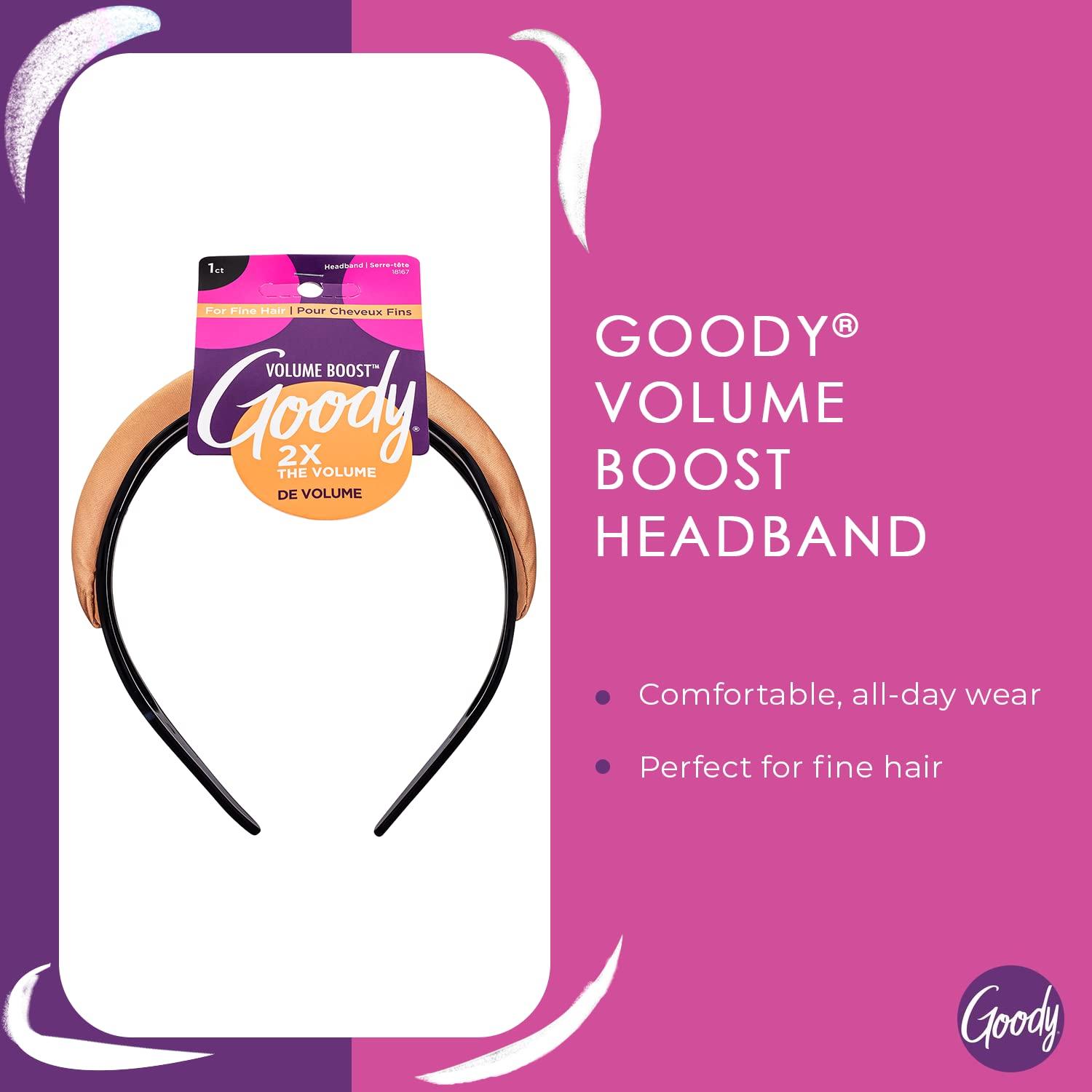 imageGoody Volume Boost Headband for Fine Hair  1 Count Brunette  Ouchless PainFree Hair Accessories for Women Men Boys ampamp Girls  Perfect for Long Lasting Braids Ponytails ampamp More