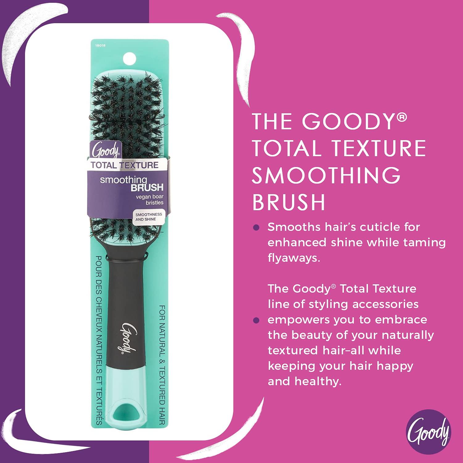 imageGoody x Total Texture Smoothing Brush  Vegan Boar Bristles Help Condition and Smooths Hair Cuticles for Enhanced Shine Shine  For Natural and Textured Hair  NonSlip Grip