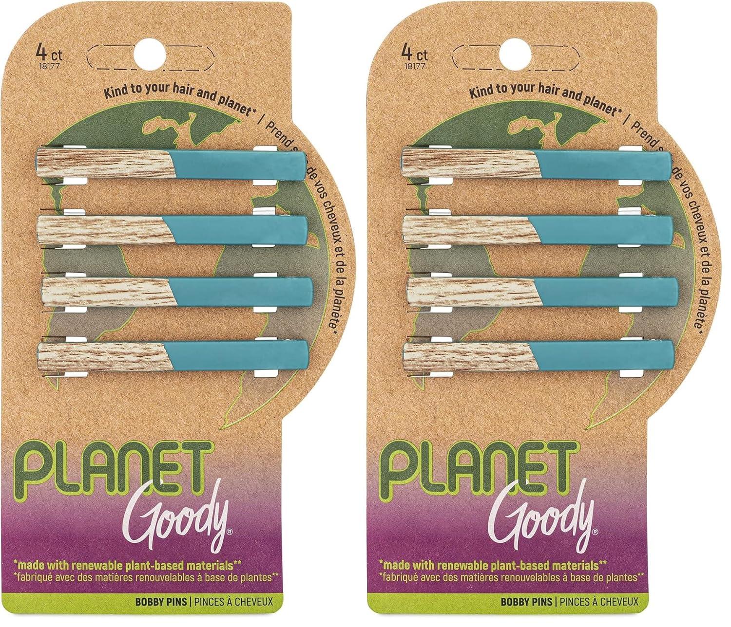 imageGOODY Planet Bobby Pins  4 Count Blue  Slideproof Bobbies to Style With Ease  Hair Accessories for Men Women Boys ampamp Girls  For All Hair Types  Made with Recycled OceanBound PlasticBLUE
