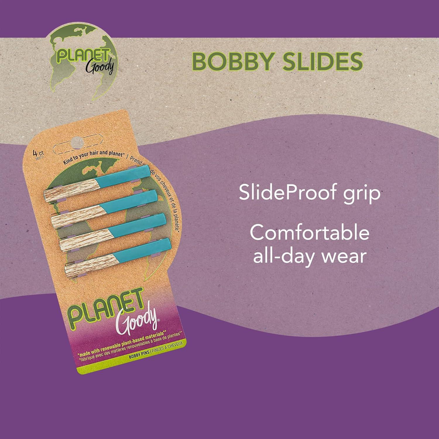 imageGOODY Planet Bobby Pins  4 Count Blue  Slideproof Bobbies to Style With Ease  Hair Accessories for Men Women Boys ampamp Girls  For All Hair Types  Made with Recycled OceanBound PlasticBLUE