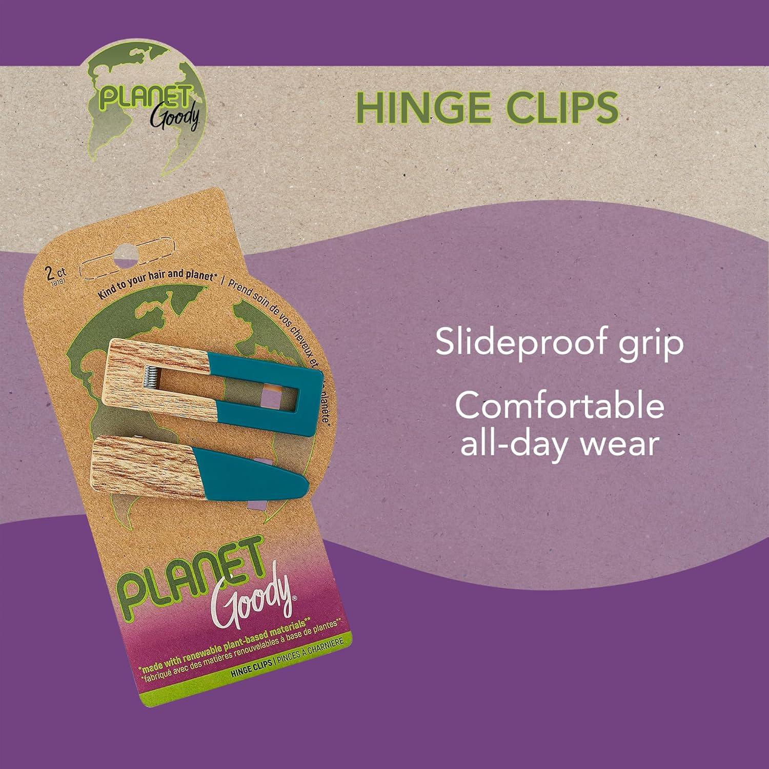 imagePlanet Goody Hinge Hair Clips  2 Count Blue  Slideproof Grip to Style With Ease  Hair Accessories for Men Women Boys ampamp Girls  For All Hair Types  Made with Plant Based Materials