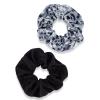imageGoody Ouchless Forever Satin Scrunchies 2 Ct Brown ampamp Black 3X Stronger DamageFree Hold Hair Scrunchies 16 Strand Inner Core Styling Accessories for Women ampamp Men For MediumThick HairBlack Dots
