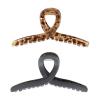 imageGoody SlideProof Rectangular Large Claw Clips  2 Ct Warm Tones Secure Grip Hair Styling Accessories for Women ampamp Men Claw Clips for Thick HairBlackTort Ribbon Claw