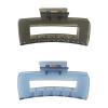 imageGoody SlideProof Rectangular Large Claw Clips  2 Ct Warm Tones Secure Grip Hair Styling Accessories for Women ampamp Men Claw Clips for Thick HairBlackBlue Rectangle Claw
