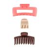 imageGoody SlideProof Rectangular Large Claw Clips  2 Ct Warm Tones Secure Grip Hair Styling Accessories for Women ampamp Men Claw Clips for Thick HairPinkCreamBrown Rectangle Claw