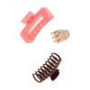 imageGoody SlideProof Rectangular Large Claw Clips  2 Ct Warm Tones Secure Grip Hair Styling Accessories for Women ampamp Men Claw Clips for Thick HairPinkCreamBrown Rectangle Claw