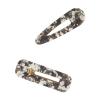 imageGoody SlideProof Resin Hinge Hair Clip Set 2 Ct XLsized Printed Black Clips for Styling Quick ampamp Easy Creaseless Styling Accessories for Women ampamp Men For Medium to Thick HairBlack