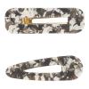 imageGoody SlideProof Resin Hinge Hair Clip Set 2 Ct XLsized Printed Black Clips for Styling Quick ampamp Easy Creaseless Styling Accessories for Women ampamp Men For Medium to Thick HairBlack