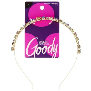 imageGOODY Ouchless Headband  Fashion Print  Comfort Fit for All Day Wear  For All Hair Types  Hair Accessories for GirlsGold Bejeweled