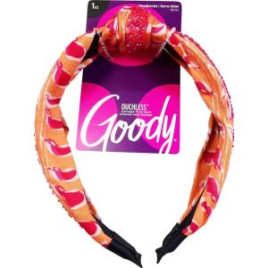 imageGOODY Ouchless Headband  Fashion Print  Comfort Fit for All Day Wear  For All Hair Types  Hair Accessories for GirlsOrange Pink