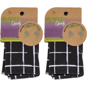 imageGOODY Planet Ouchless Recycled Satin Scarf 1ct Black and White
