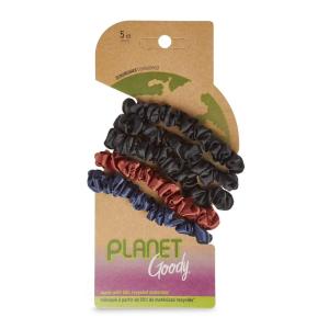 imageGOODY Planet Ouchless Satin Skinny Scrunchies 5ct BlackNavyand RustBlack  Navy  Rust