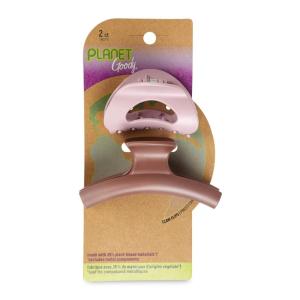 imageGOODY Planet SlideProof Claw Clips 2ct Black and CreamRust