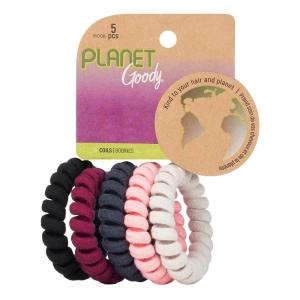 imageGoody Planet Elastic Hair Coils  5 Count Mixed Pack  Medium to Thick Hair Accessories for Women and GirlsCoils 5 Ct Assorted  Thick Hair