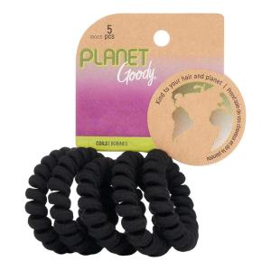 imageGoody Planet Elastic Hair Coils  5 Count Mixed Pack  Medium to Thick Hair Accessories for Women and GirlsCoils 5 Ct Black  Thick Hair
