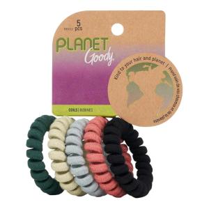 imageGoody Planet Elastic Hair Coils  5 Count Mixed Pack  Medium to Thick Hair Accessories for Women and GirlsNEUTRAL  THICK HAIR