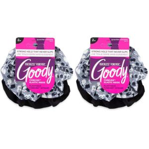 imageGoody Planet Goody Ouchless Hair Scrunchie  3 Count Assorted Camilla Stripe  Hair Accessories for Women and GirlsForever BlackDot 2 Ct
