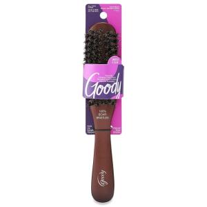 imageGoody Smooth and Sleek Wood Styling Brush with Natural Boar Bristles Flyaway Free Finish For All Hair Types Brown 1CT