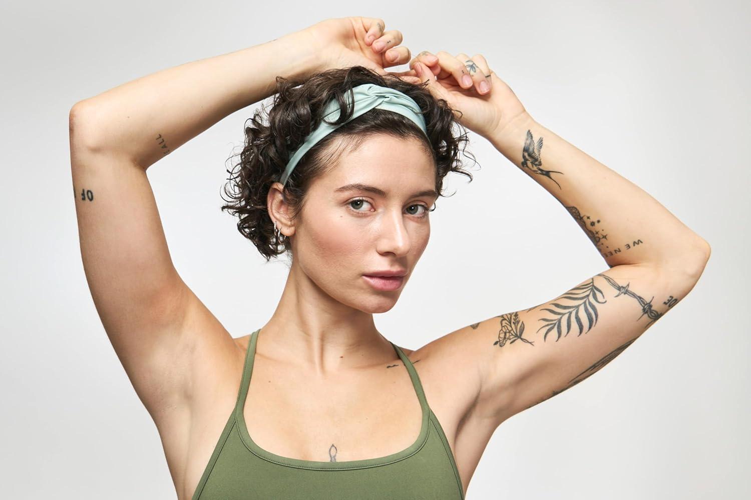 imageGoody Sport Lycra Head Wrap  1Ct Green QuickDry Headbands for Women ampamp Men Versatile Hair Accessories with SportLevel Grip All Hair Types