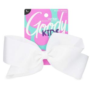imageGoody Kids Large Bow Barette  White  Stay Tight Closure Help Keep Hairs In Place  Hair Accessories