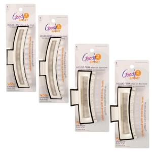 imageGoody Sport Forever SlideProof Rectangle Claw Clips  4 Ct 2 Large for Thick Hair  2 for Fine Hair 3X Stronger SportLevel Grip for Workout