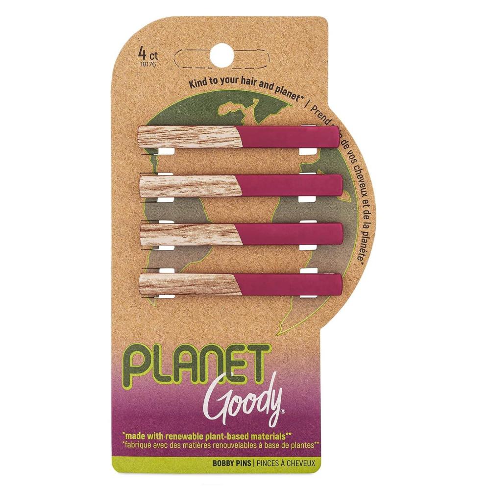imageGOODY Planet Bobby Pins  4 Count Blue  Slideproof Bobbies to Style With Ease  Hair Accessories for Men Women Boys ampamp Girls  For All Hair Types  Made with Recycled OceanBound PlasticMAROON