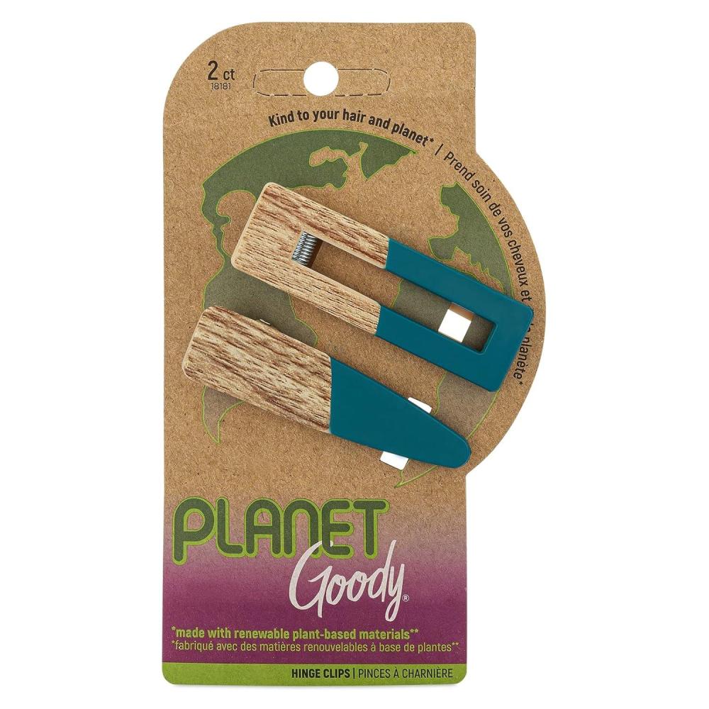 imagePlanet Goody Hinge Hair Clips  2 Count Blue  Slideproof Grip to Style With Ease  Hair Accessories for Men Women Boys ampamp Girls  For All Hair Types  Made with Plant Based Materials