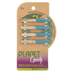 imageGOODY Planet Bobby Pins  4 Count Blue  Slideproof Bobbies to Style With Ease  Hair Accessories for Men Women Boys ampamp Girls  For All Hair Types  Made with Recycled OceanBound PlasticBLUE