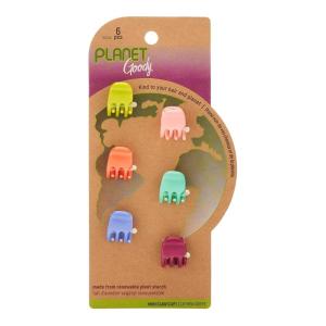 imageGOODY Planet Sustainable Round Claw Clips Assorted Colors Colors may vary 3 Counts Pack of 1  PainFree Hair Accessories for Women Men Boys and GirlsMini Claw Clips 6 Ct