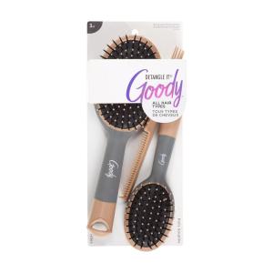 imageGoody Detangle It Hair Brushes Set  Large Oval Paddle Brush  Detangling Comb  Mini Brush Suitable for Detangling ampamp Styling Pick Comb for Tangles OntheGo For Wet or Dry Hair BrownGrey