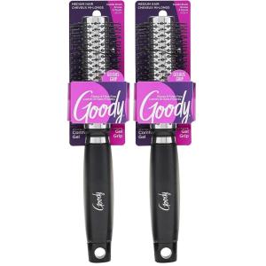 imageGoody Detangle It Oval Hair Brush Detangler with Fine Flexible Bristles Use as a Detangling or Styling Brush Tackles Tangles ampamp Knots All Hair Types BrownGreyRound Brush Medium Hair