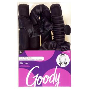 imageGoody Heatless Curls Black  2 Satin Scrunchies ampamp 1 Large Claw Clip To Hold Satin Roller Rod in Place Overnight HeatFree Hair Styling All Hair Types