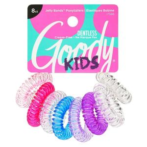 imageGoody Kids Hair Coils  8 Count Assorted  Dentless Jelly Bands Ponytailers for Women Teens ampamp Girls to Style ampamp Secure Hair  PainFree Accessories For All Hair Types