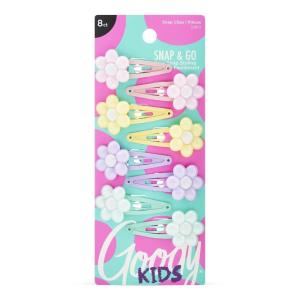 imageGoody Kids Mini Epoxy Contour Snap Clips  8 Count Daisy Charm  Just Snap Into Place  Suitable for All Hair Types  PainFree Hair Accessories for Women and Girls  All Day Comfort