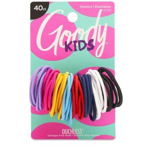 imageGoody Kids Ouchless Elastic Hair Ties  60 Ct Assorted Colors 2MM Rubber Bands for Hair PainFree Hair Accessories for Girls ampamp Boys Made for LongLasting Braids Ponytails ampamp More For Fine HairAssorted Elastics 40 Ct