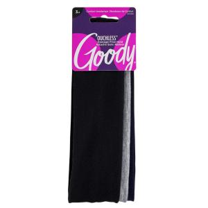 imageGoody LowProfile Head Wraps 2 Ct Cheetah ampamp Stripe DamageFree Hold AllDay Comfort Soft ampamp Stretchy Head Wraps for Women ampamp Men Secure Grip Bandeau Headwear for All Occasions For Fine HairBlackGreyNavy Blue